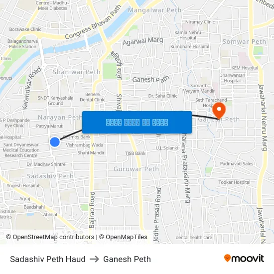 सदाशिव पेठ हौद to गणेश पेठ map