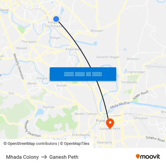 म्हाडा कॉलोनी to गणेश पेठ map
