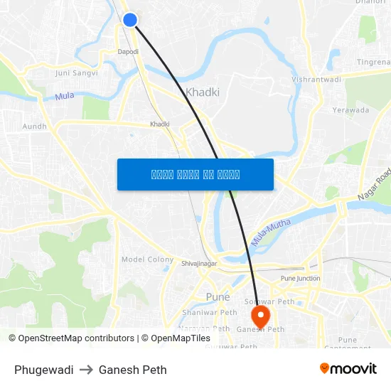 फुगेवाड़ी to गणेश पेठ map