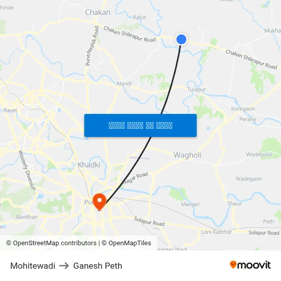 मोहितेवाडी to गणेश पेठ map