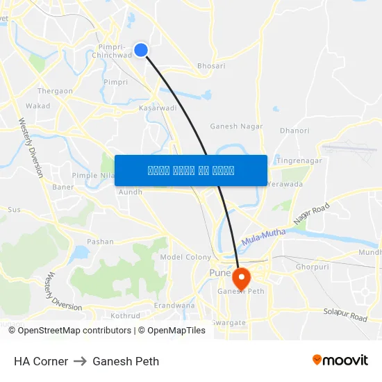 एचए कॉर्नर to गणेश पेठ map