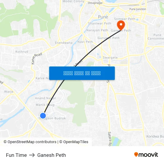 फन टाइम to गणेश पेठ map