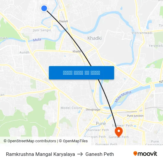 रामकृष्ण मंगल कार्यालय to गणेश पेठ map