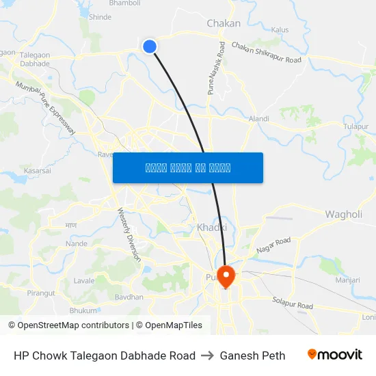 एचपी चौक तळेगाव दाभाडे रोड to गणेश पेठ map