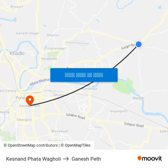 केसनंद फाटा वाघोली to गणेश पेठ map