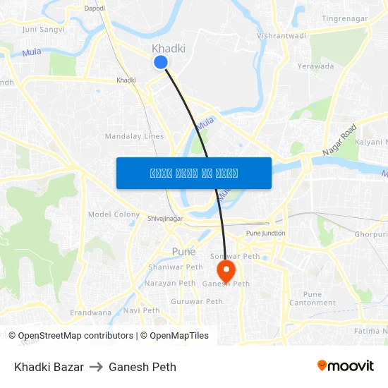 खडकी बाज़ार to गणेश पेठ map