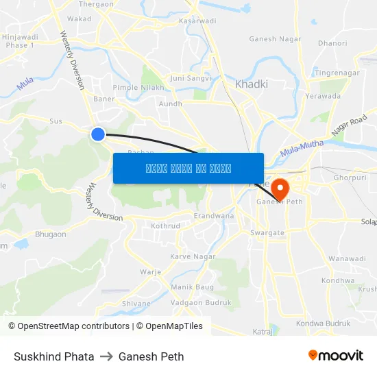 सुसखिंद फाटा to गणेश पेठ map