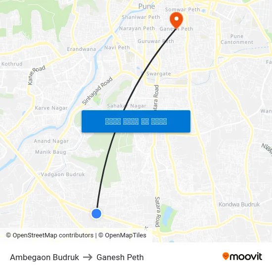 अंबेगाव बुद्रुक to गणेश पेठ map