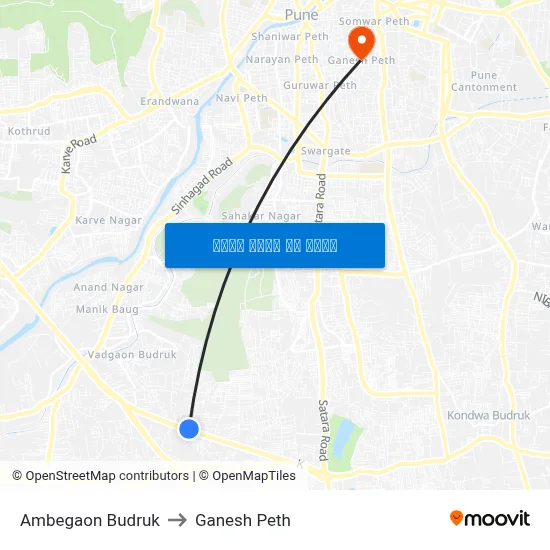 अंबेगाव बुद्रुक to गणेश पेठ map