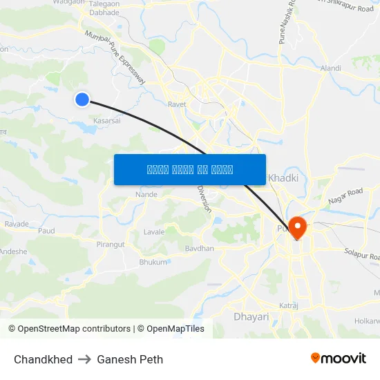 चांदखेड to गणेश पेठ map
