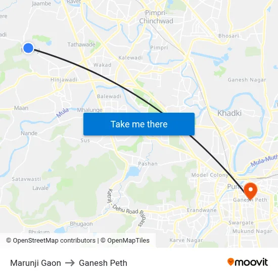 मारुंजी गाव to गणेश पेठ map