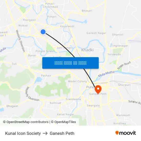 कुणाल आइकॉन सोसायटी to गणेश पेठ map