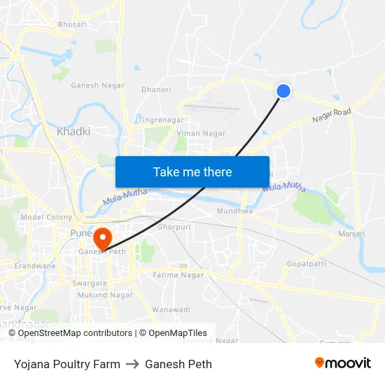 योजना पोल्ट्री फार्म to गणेश पेठ map