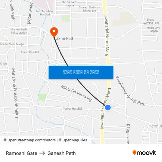 रामोशी गेट to गणेश पेठ map