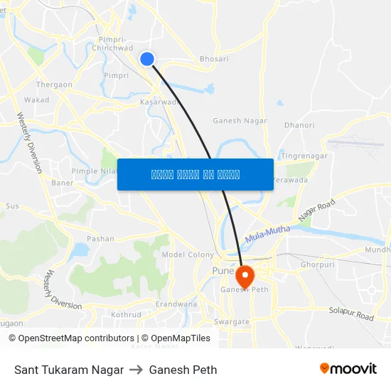 संत तुकाराम नगर to गणेश पेठ map
