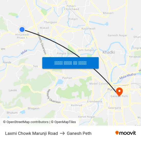 लक्ष्मी चौक मारुंजी रोड to गणेश पेठ map