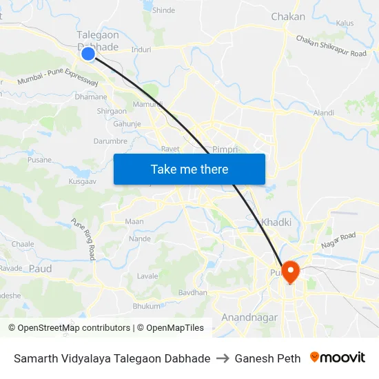 समर्थ विद्यालय तळेगाव दाभाडे to गणेश पेठ map