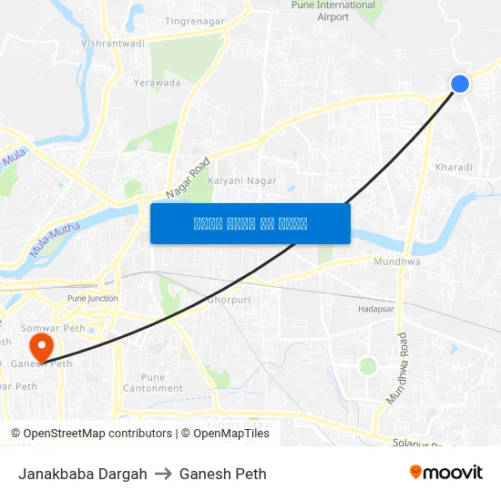 जानकबाबा दरगाह to गणेश पेठ map