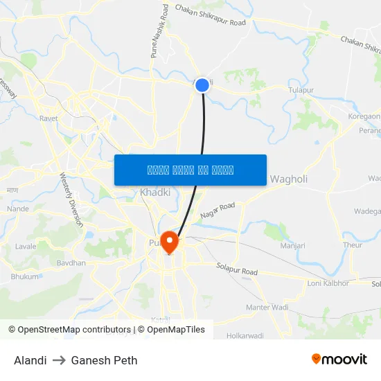अलंदी to गणेश पेठ map