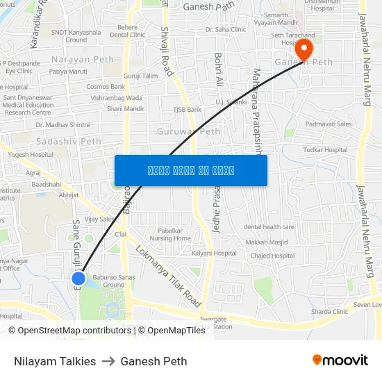 निलयम टॉकीज to गणेश पेठ map