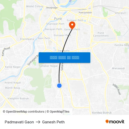 पद्मावती गांव to गणेश पेठ map