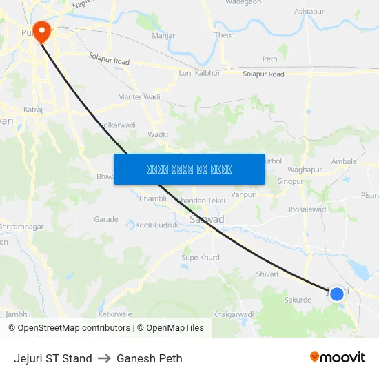 जेजुरी एसटी स्टैंड to गणेश पेठ map