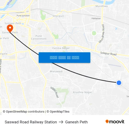 सासवड रोड रेलवे स्टेशन to गणेश पेठ map