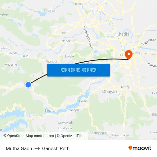 मुठा गाव to गणेश पेठ map