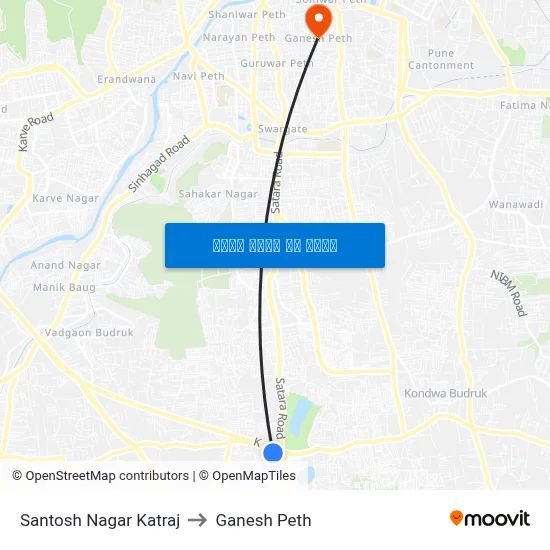 संतोष नगर कात्रज to गणेश पेठ map