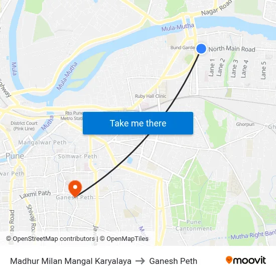 मधुर मिलन मंगल कार्यालय to गणेश पेठ map