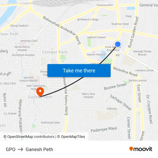 जीपीओ to गणेश पेठ map