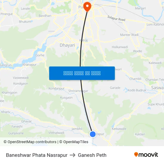बणेश्वर फाटा नसरापूर to गणेश पेठ map
