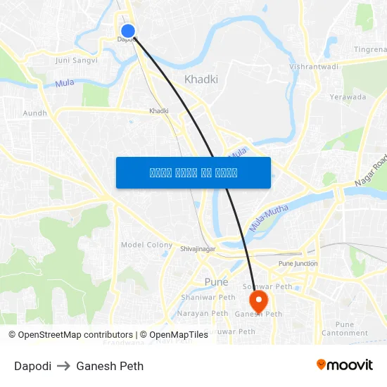 दापोडी to गणेश पेठ map