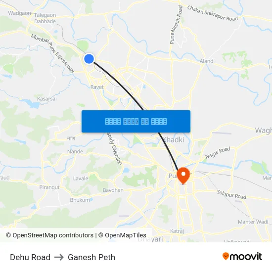 देहू रोड to गणेश पेठ map