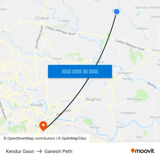 केंदूर गाँव to गणेश पेठ map