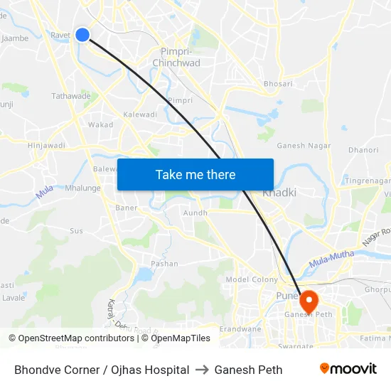 भोंडवे कॉर्नर / ओझास हॉस्पिटल to गणेश पेठ map