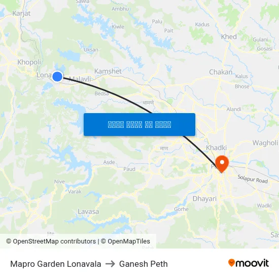 मैप्रो गार्डन लोणावला to गणेश पेठ map