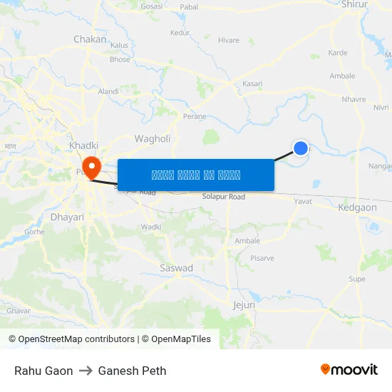 राहू गांव to गणेश पेठ map