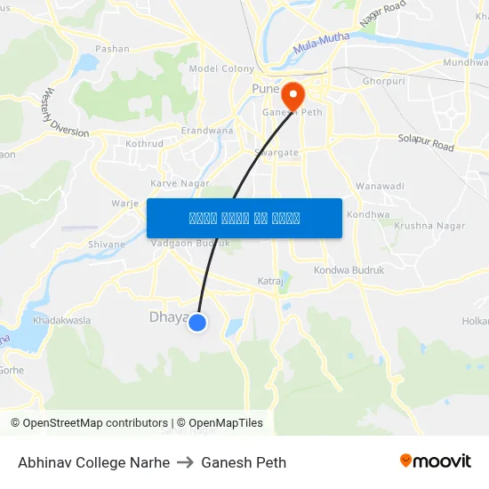 अभिनव कॉलेज नारहे to गणेश पेठ map