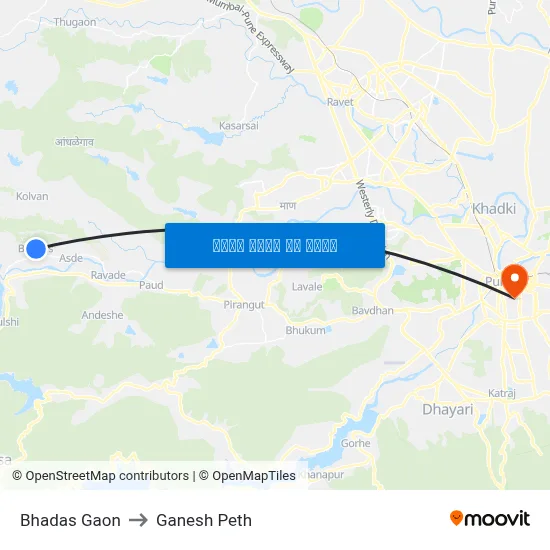 भडस गांव to गणेश पेठ map