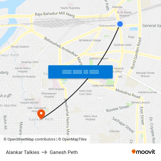 अलंकार टॉकीज to गणेश पेठ map