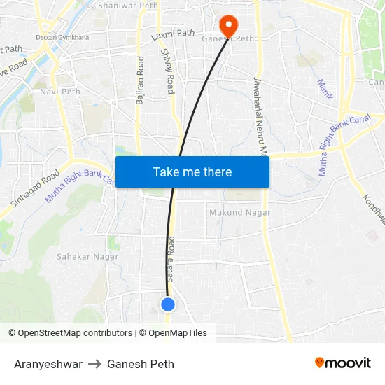 अरण्येश्वर to गणेश पेठ map