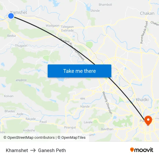 खामशेत to गणेश पेठ map