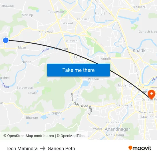 टेक महिंद्रा to गणेश पेठ map