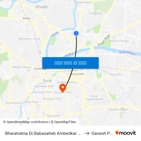 भारतरत्न डॉ.बाबासाहेब आंबेडकर सोसायटी to गणेश पेठ map