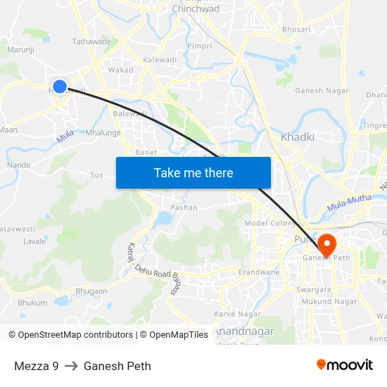 मेज़्ज़ा 9 to गणेश पेठ map