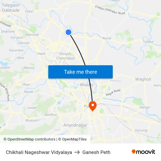 चिखली नागेश्वर विद्यालय to गणेश पेठ map