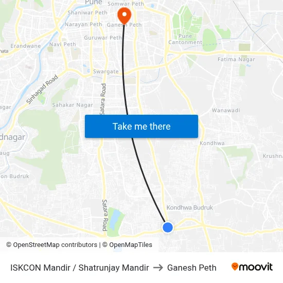 इस्कॉन मंदिर / शत्रुंजय मंदिर to गणेश पेठ map