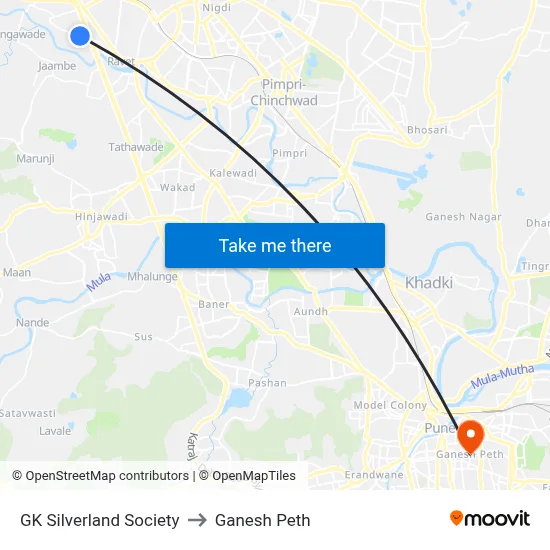 जी के सिल्वरलैंड सोसाइटी to गणेश पेठ map