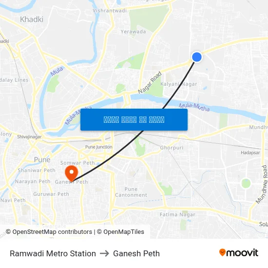 रामवाडी मेट्रो स्टेशन to गणेश पेठ map